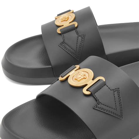 versace pool slides black